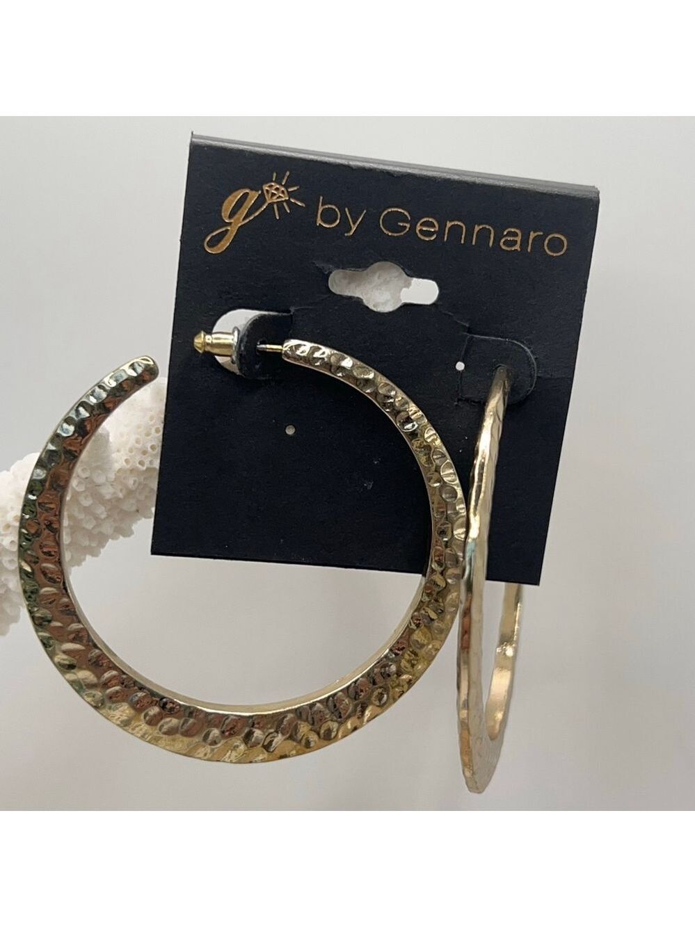 Gennaro Hoop Earrings Gold Tone retro Style